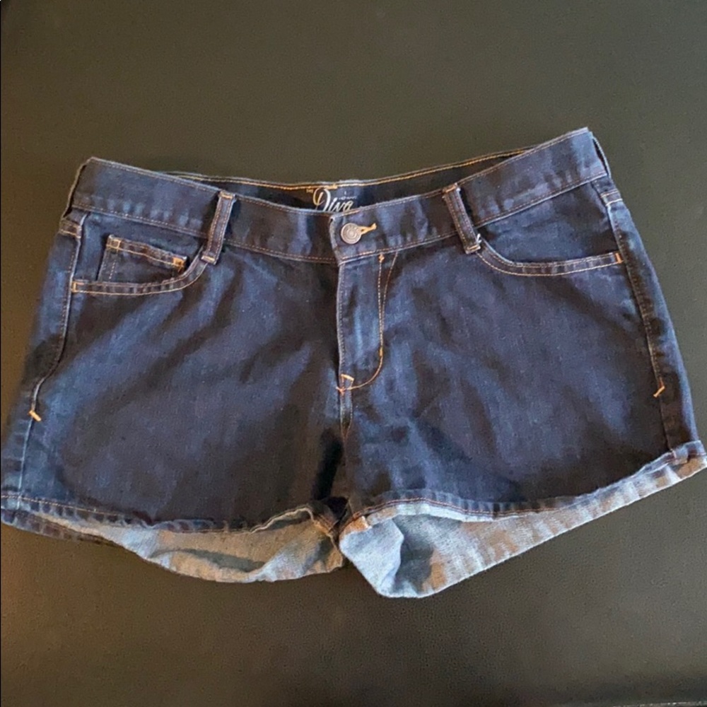 Dark Blue Diva Jean Shorts